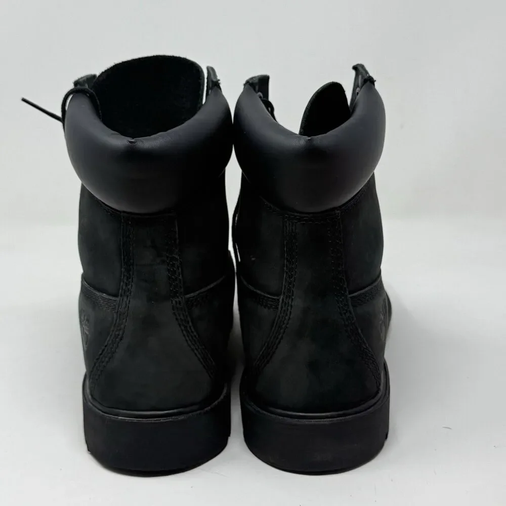 Timberland Premium 6 Inch Waterproof Work Boots Mens 10.5 Black Nubuck Leather